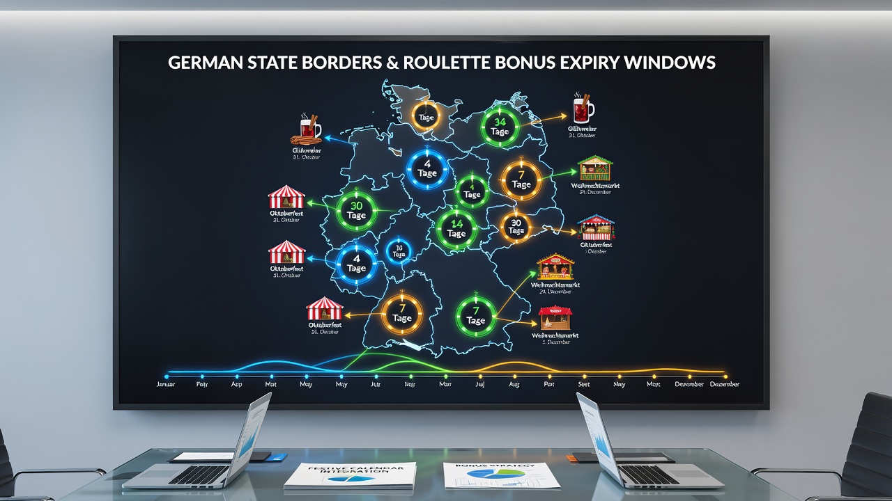 Grafik mit Zeitachsen für Roulette-Bonus-Verfallsdaten in verschiedenen deutschen Bundesländern