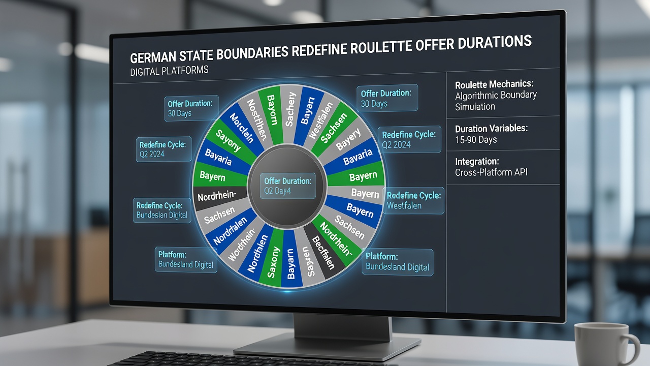 Digitale Roulette-Oberfläche mit regionalen Angebotsanzeigen
