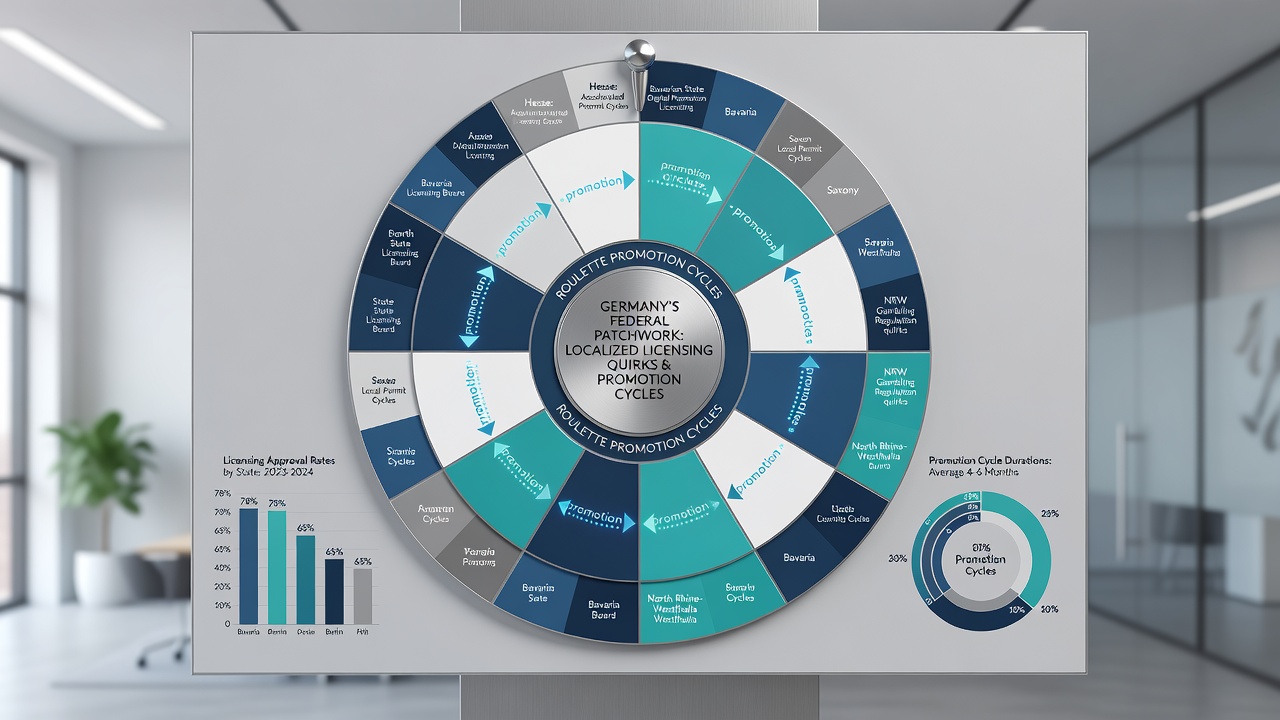Grafik mit Diagrammen zu Roulette-Promotionszyklen und regionalen Engagement-Daten in deutschen Bundesländern