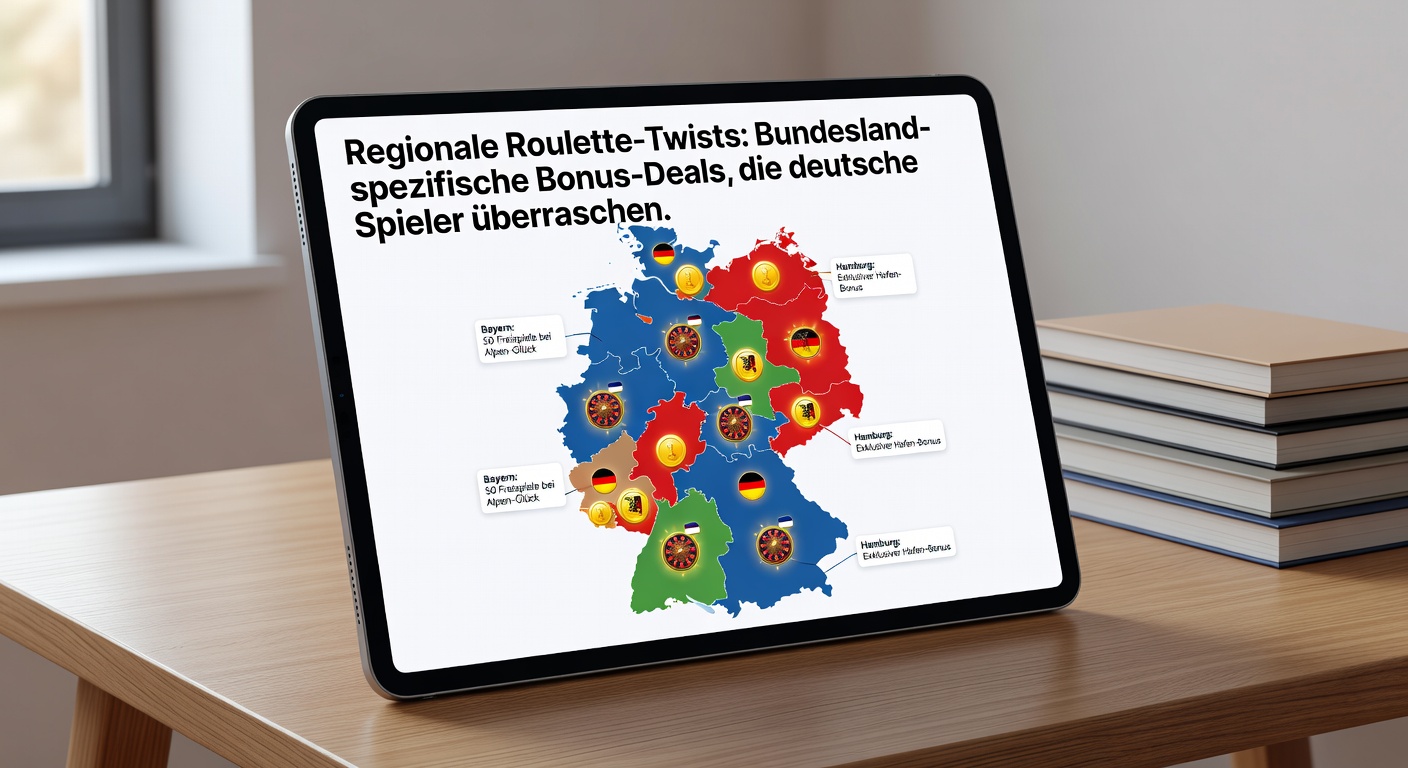 Screenshot eines Casino-Interfaces mit bayrisch-thematisiertem Roulette-Bonus-Angebot und Landkarte-Overlay