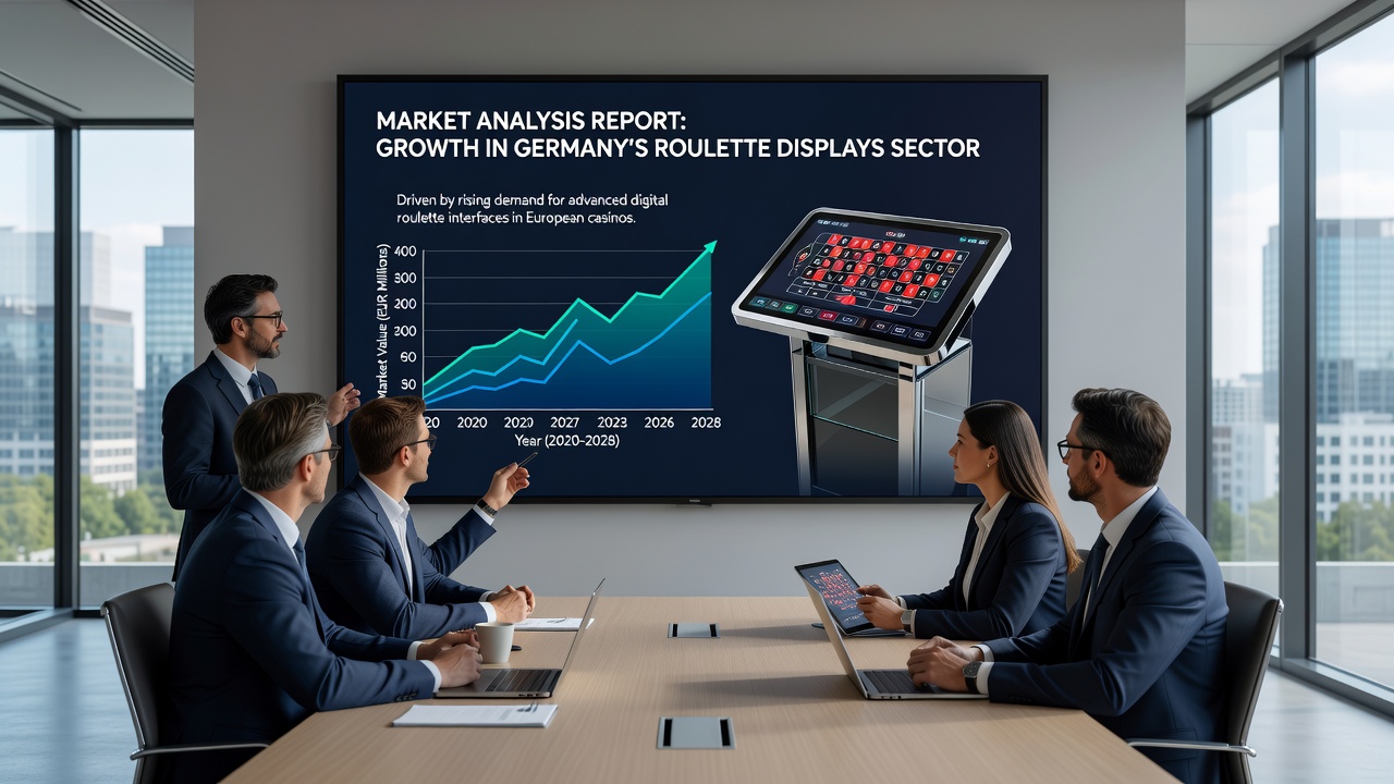 LED-Roulette-Display mit Augmented-Reality-Elementen in einem Casino-Setting